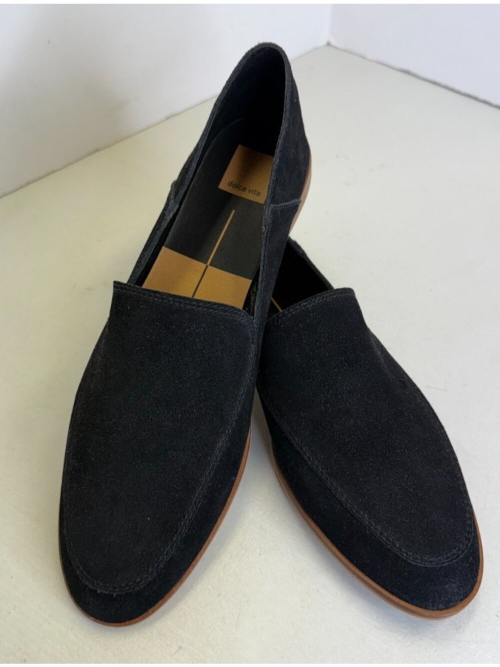 Dolce Vita Womens Loafers Black Suede Shoes Size 12 NEW